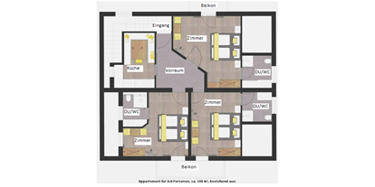 Pensionen - Balkon - Ladis - Appartement 1 Plan - Apart-Frühstückspension Stark