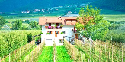 Pensionen - Radweg - Lana (Trentino-Südtirol) - Unser Hof in mitten von Obstbäumen. - Sackgut- Hof