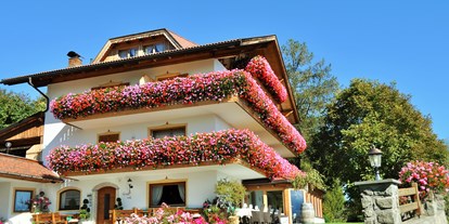 Pensionen - Garten - Natz/Schabs - Ausblick auf die Blumen der Pension Erlacher  - Hotel Pension Erlacher