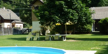 Pensionen - weitere Verpflegungsmöglichkeiten: Mittagessen - Garten mit Schwimmbad - Pension Appartements Kempenbruck