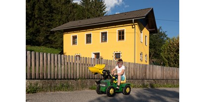 Pensionen - Hunde: auf Anfrage - Oberdrautal - Traktorfahren will geübt sein - Haus Brunner - Ferienwohnung im Hühnerhotel