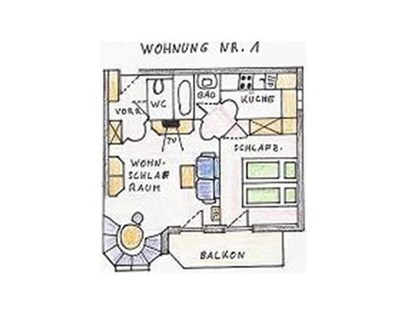Pensionen - Umgebungsschwerpunkt: See - Leogang - Skizze Appartement"1" - Haus Heidi
