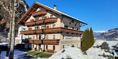 Pensionen - Umgebungsschwerpunkt: Berg - Uderns - Der Birkenhof im Zillertal im Winter - Hotel Garni Birkenhof & Apartments Rosenhof