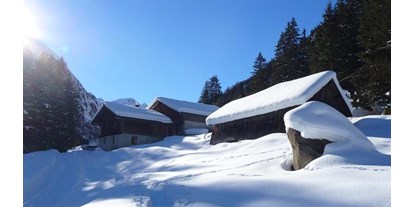 Pensionen - Garten - Birgitz - Oberbergtal Schneeschuhwanderung 2013 - Haus Sarah