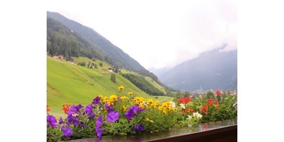 Pensionen - Parkplatz: kostenlos bei der Pension - Tirol - Südbalkon mit schöner Blumenpracht - Haus Sarah