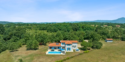 Pensionen - Terrasse - Labin - Landschaft mit Blick nach Norden - Villa Jasmin Sumber