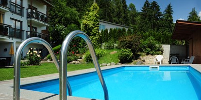 Pensionen - Umgebungsschwerpunkt: Therme - Dorf Tirol - Unser Freischwimmbad 3x6m - Haus Rosengarten 