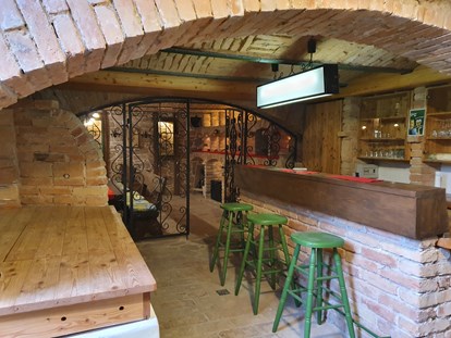 Pensionen - Fahrradverleih - Illmitz - In Keller befindet sich ein historisches Gewölbekeller mit einer Bar und einem Badezimmer (Toilette/ Dusche). - Casa Zara