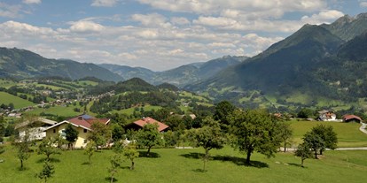 Pensionen - Umgebungsschwerpunkt: am Land - Mühlbach am Hochkönig - Ausblick vom Balkon - Bio-Bauernhof Reitmayrgut