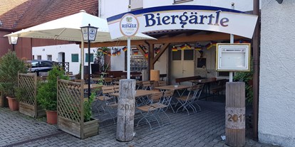 Pensionen - Frühstück: Frühstücksbuffet - Region Augsburg - Biergarten - Gasthof Magg